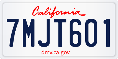 CA license plate 7MJT601