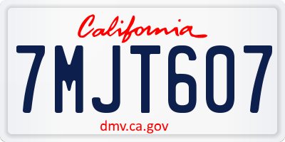 CA license plate 7MJT607