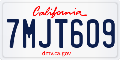 CA license plate 7MJT609
