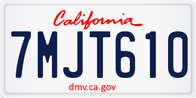 CA license plate 7MJT610