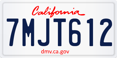 CA license plate 7MJT612