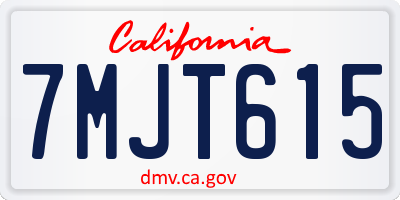 CA license plate 7MJT615
