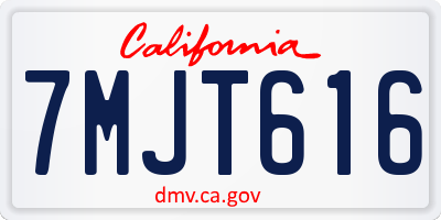 CA license plate 7MJT616