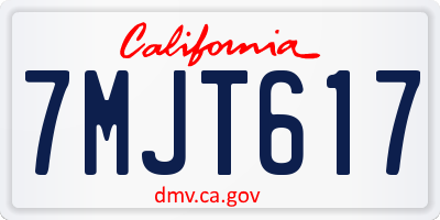 CA license plate 7MJT617