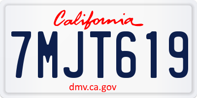 CA license plate 7MJT619
