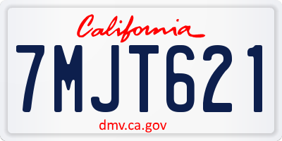 CA license plate 7MJT621