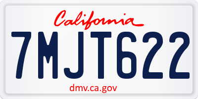 CA license plate 7MJT622