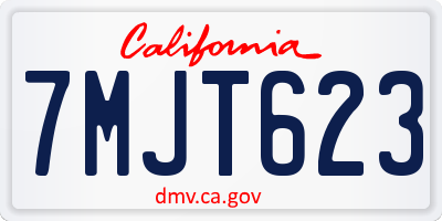 CA license plate 7MJT623