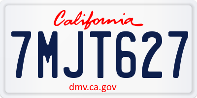 CA license plate 7MJT627
