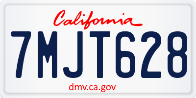 CA license plate 7MJT628