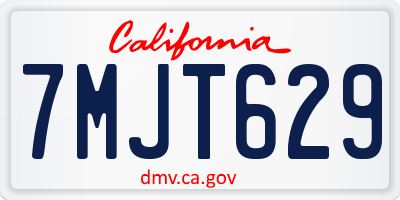 CA license plate 7MJT629