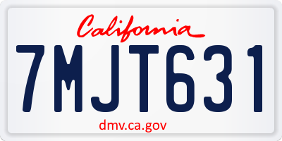 CA license plate 7MJT631