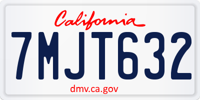 CA license plate 7MJT632