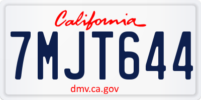 CA license plate 7MJT644