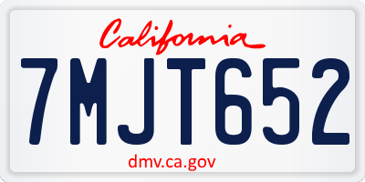 CA license plate 7MJT652