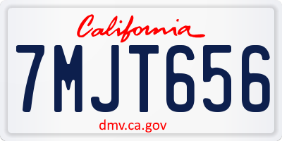 CA license plate 7MJT656