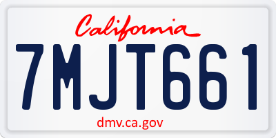 CA license plate 7MJT661