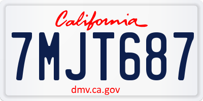 CA license plate 7MJT687