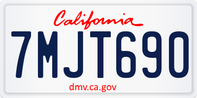 CA license plate 7MJT690
