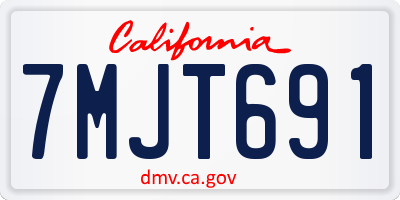CA license plate 7MJT691
