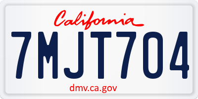 CA license plate 7MJT704
