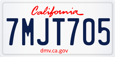 CA license plate 7MJT705