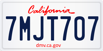 CA license plate 7MJT707