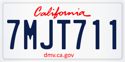 CA license plate 7MJT711