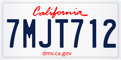 CA license plate 7MJT712