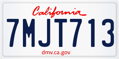 CA license plate 7MJT713