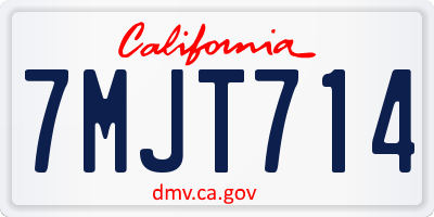 CA license plate 7MJT714