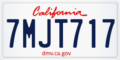 CA license plate 7MJT717