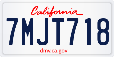 CA license plate 7MJT718