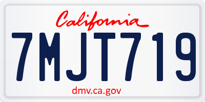 CA license plate 7MJT719
