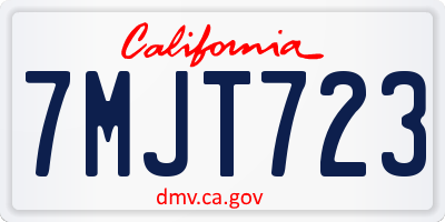 CA license plate 7MJT723