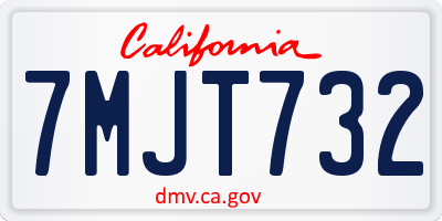 CA license plate 7MJT732