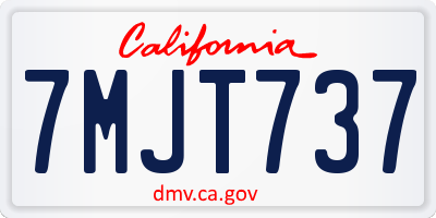 CA license plate 7MJT737