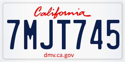 CA license plate 7MJT745
