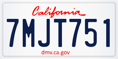 CA license plate 7MJT751