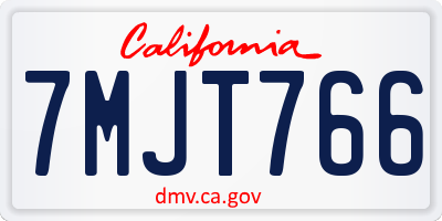 CA license plate 7MJT766