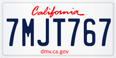CA license plate 7MJT767