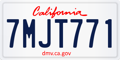 CA license plate 7MJT771