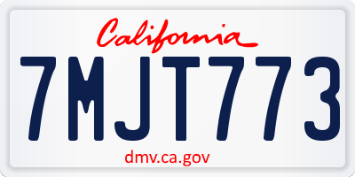 CA license plate 7MJT773