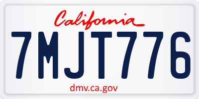 CA license plate 7MJT776