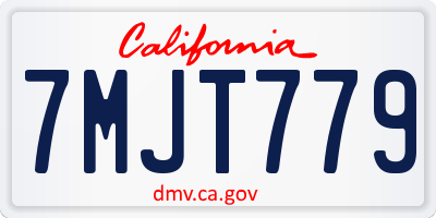 CA license plate 7MJT779