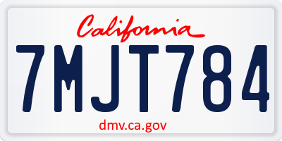 CA license plate 7MJT784