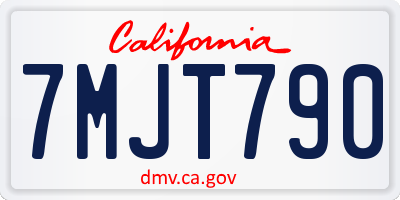 CA license plate 7MJT790