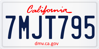 CA license plate 7MJT795