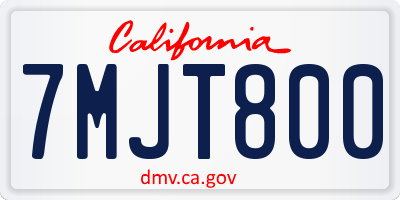 CA license plate 7MJT800