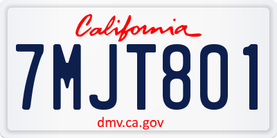 CA license plate 7MJT801